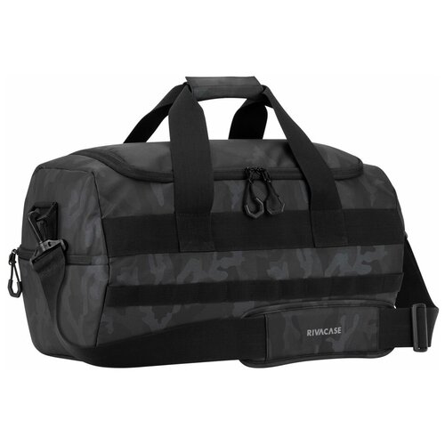 Сумка дорожная RIVACASE, 30 л, 45х28х25 см, черный, серый сумка дорожная тыловик 17 л плечевой ремень черный