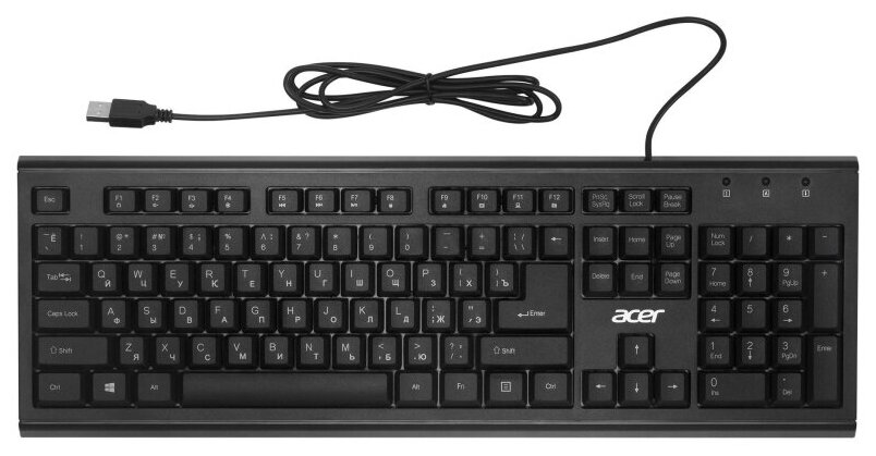 Клавиатура Acer OKW120 черный USB Multimedia
