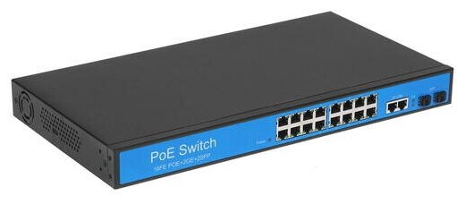 POE-коммутатор 16-канальный 2xRJ452xSFP UPLINK POE-A 300Вт ORIENT SWP-7516POE2P2SFP PS 1GB
