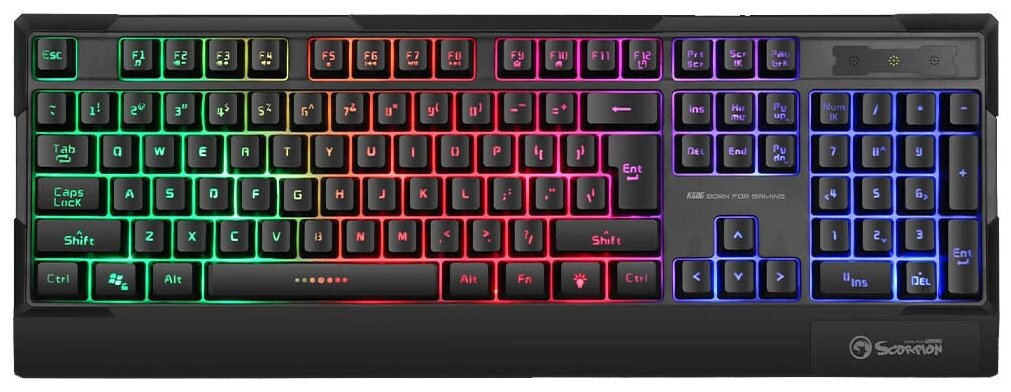 Клавиатура игровая Marvo K606 104 клавиши с подсветкой проводная USB 15м черная