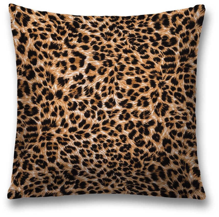 Наволочка декоративная на молнии, чехол на подушку JoyArty "Расцветка леопарда" 45х45 см