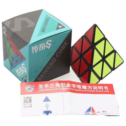 Головоломка тетраэдр пирамидка для новичков базовая ShengShou Legend S Pyraminx, black