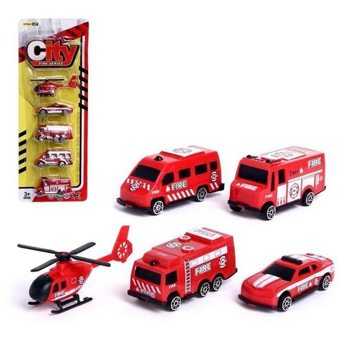 Набор машин Пожарная служба, 5 штук (1 шт.) набор машин пожарная служба в коробке 10702070 281020 0265898 китай 988l
