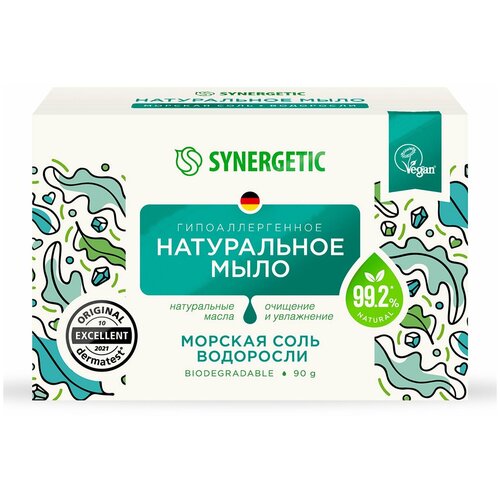 Synergetic Мыло туалетное Морская соль и водоросли 90 г