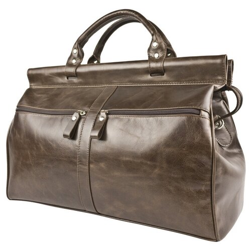 фото Мужская кожаная дорожная сумка-саквояж carlo gattini veano brown 4004-02