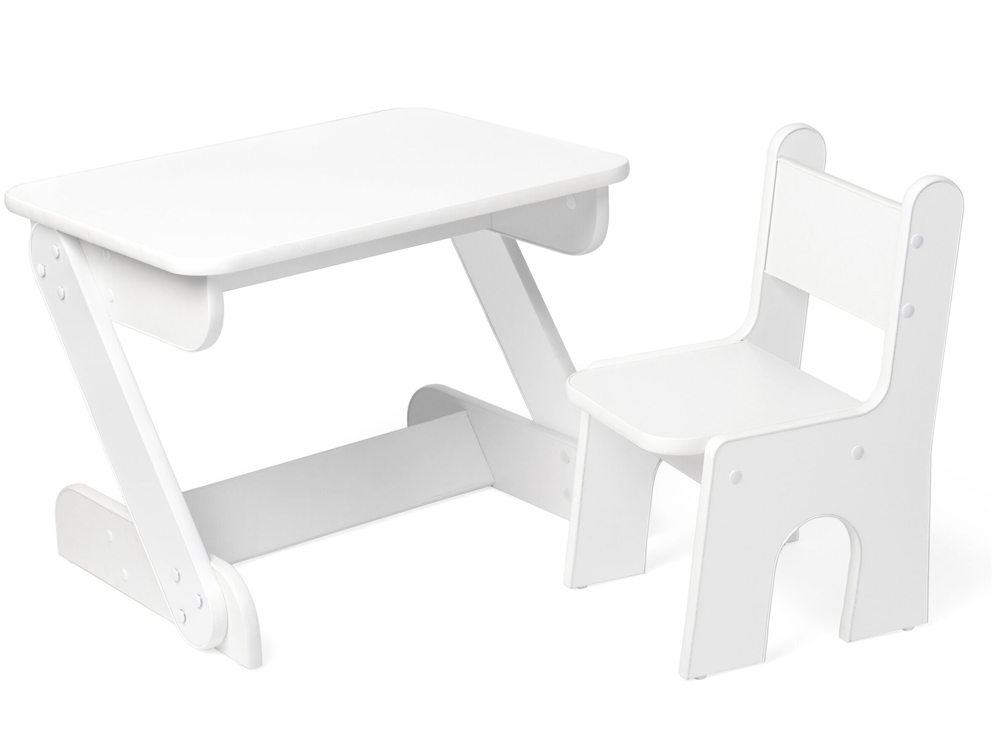 Стул и стол детский, комплект мебели Деревянный Бим, , цвет белый - фотография № 3