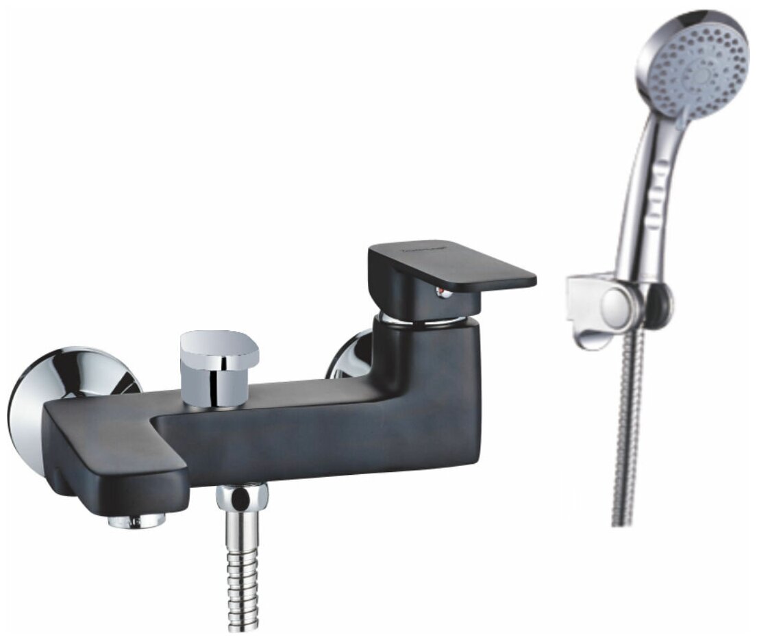 Смеситель для ванны, корот.нос KLG 1524S-K05A-10 KOLAG, цвет - черный/хром