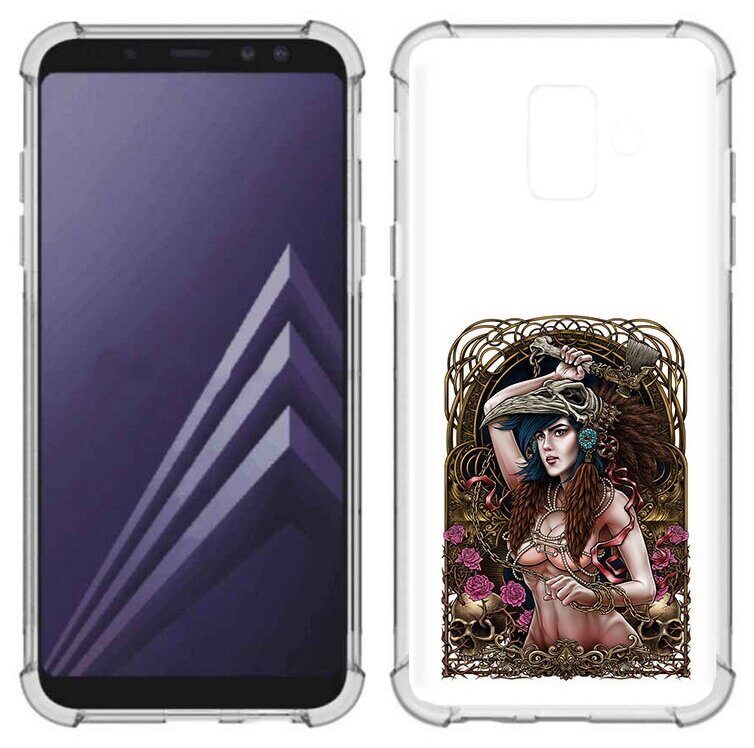 Чехол задняя-панель-накладка-бампер MyPads красивая девушка рисунок для Samsung Galaxy A6 (2018) SM-A600F противоударный