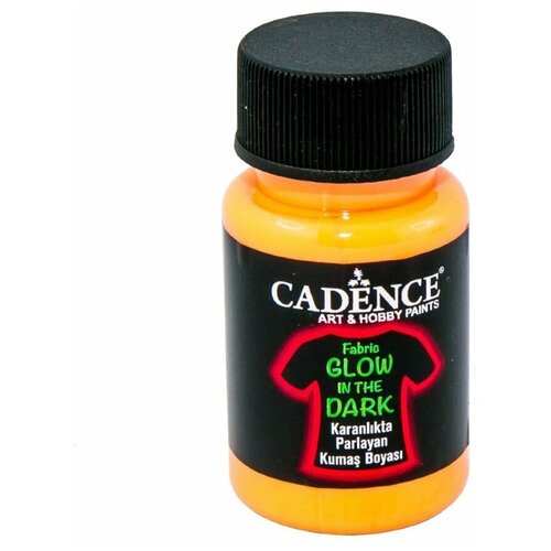 Акриловая люминисцентная краска для ткани Cadence Fabric Glow In The Dark Paint. Orange F03
