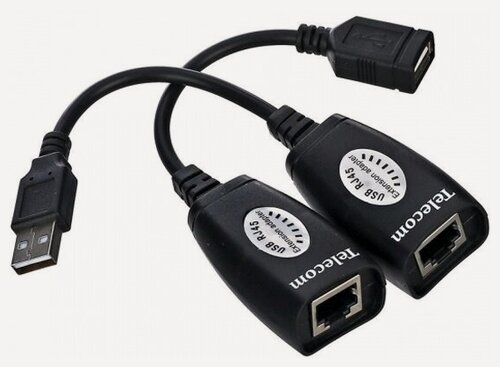 Изображение товара Адаптер-удлинитель Telecom USB-AMAF/RJ45, по витой паре до 45m ,