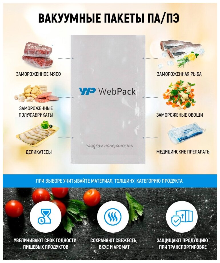 Вакуумный пакет 120*500мм, ПА/ПЭ, 65 мкм, 100 шт. - фотография № 6