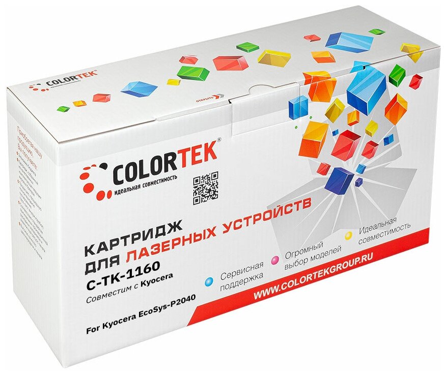 Картридж лазерный Colortek CT-TK-1160 для принтеров Kyocera CT-TK1160 .