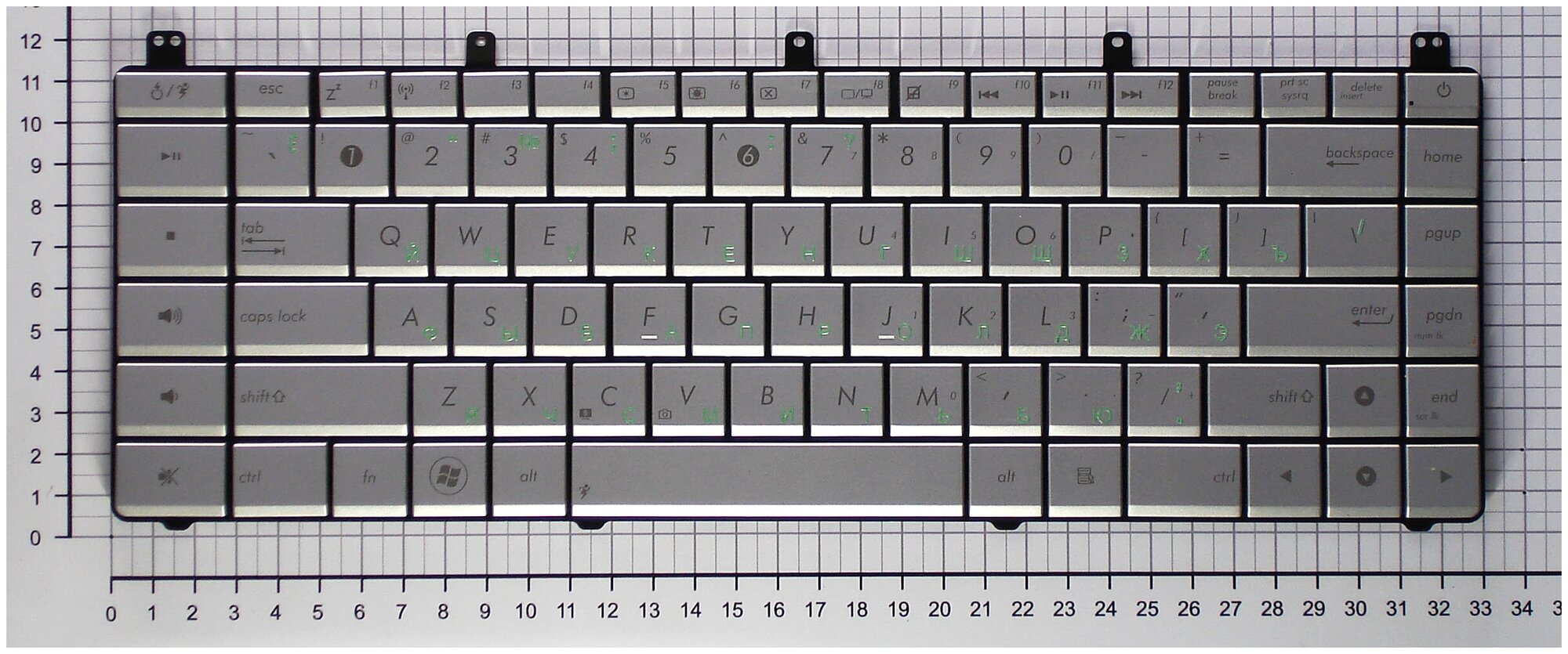 Клавиатура для ноутбуков Asus N45SF русская серебряная