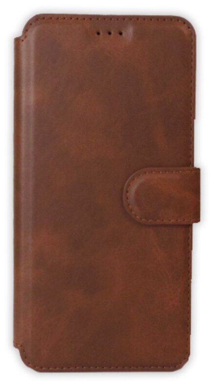 Чехол книжка для Samsung Galaxy M32 M325 / A22 кожаный коричневый с магнитной застежкой