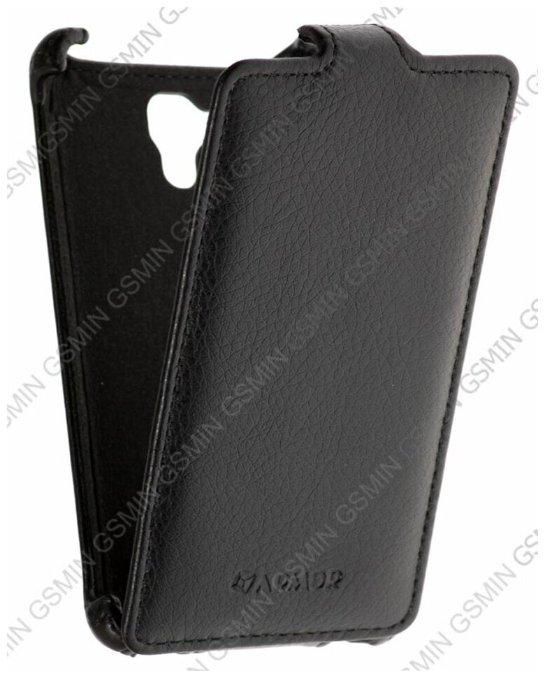 Кожаный чехол для Lenovo A396 Armor Case (Черный)