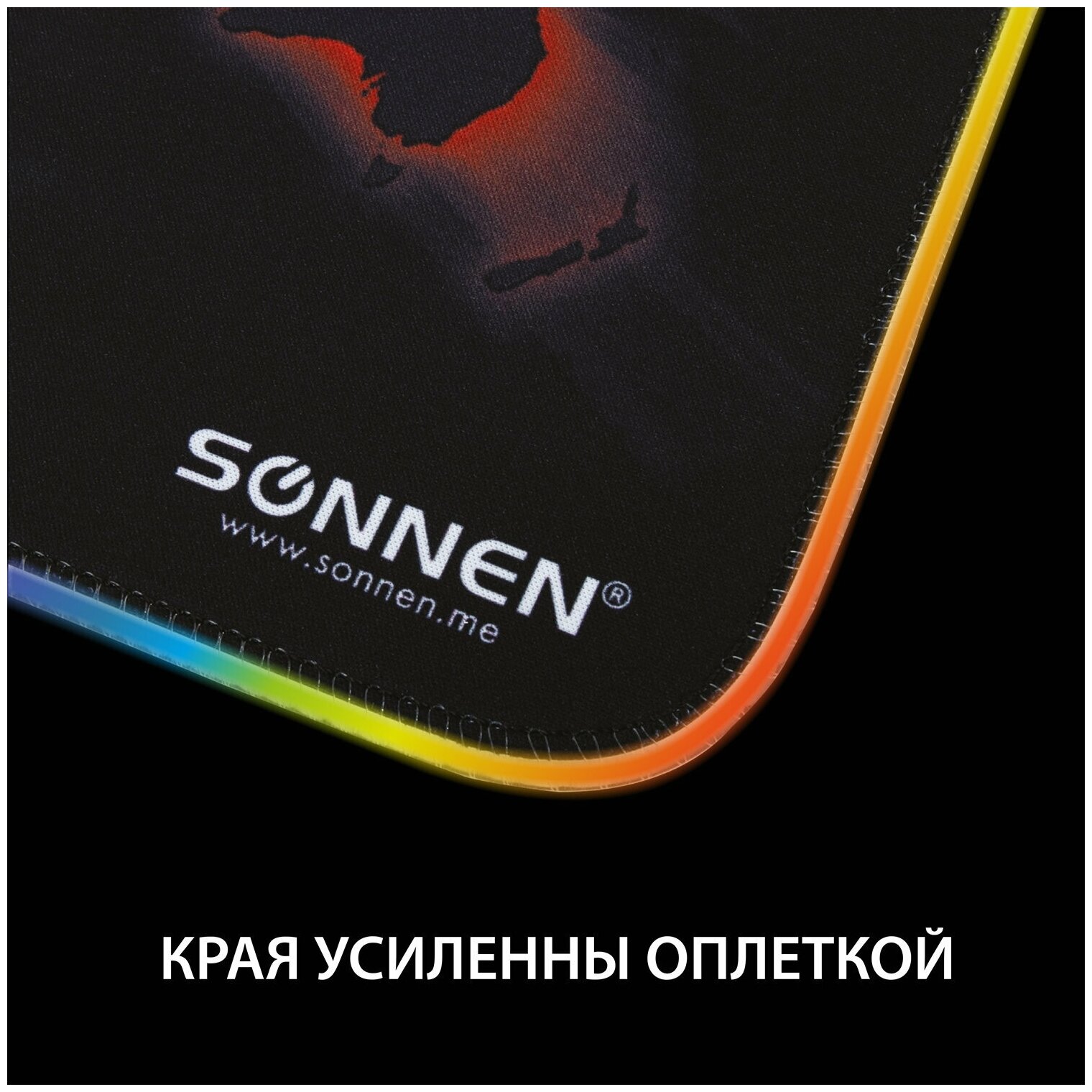 Коврик для мыши с подушкой под запястье Sonnen полиуретан+лайкра 25*22*2см красный - фото №18