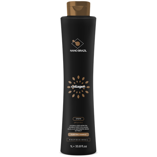 Шампунь для выпрямления и коллагенирования волос COLLAGEN PURIFYING SHAMPOO, шаг 1, 1000 мл