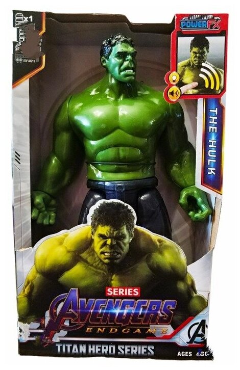 Фигурка супер героя Халк 30см. со световыми и звуковыми эффектами /Titan Hero series HULK /Фигурка Мстители Халк 30см.