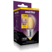 Светодиодная (LED) Лампа FIL, Smartbuy G45-8W/3000/E27