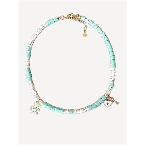 Чокер голубой/ Чокер на шею/ Чокер из каучука/ Чокер с мишкой/ Украшение/ Ожерелье