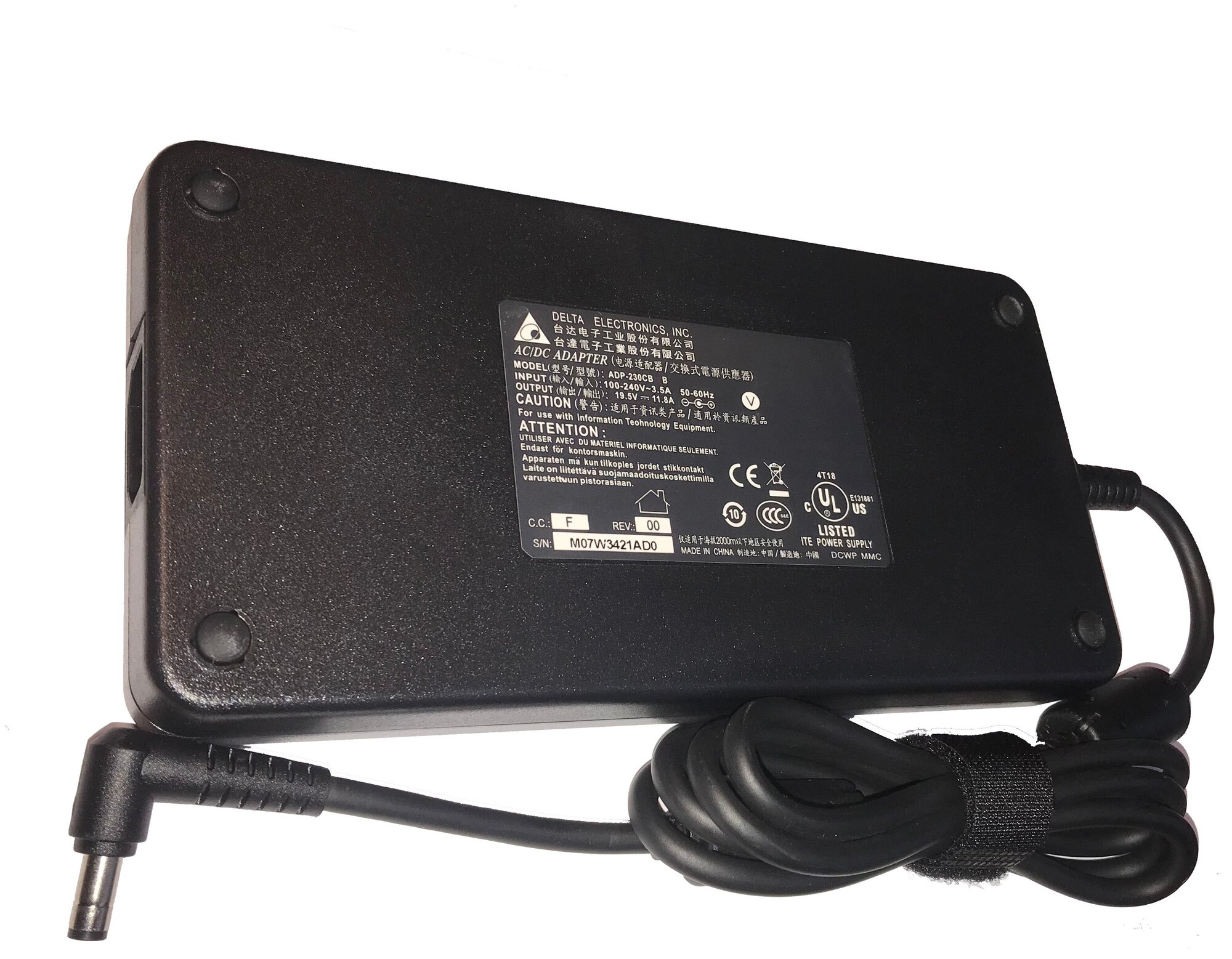 Блок питания (зарядное устройство) для ноутбука AORUS 15 / 17 19.5V 11.8A 230W разъём 5.5 х 2.5мм Slim