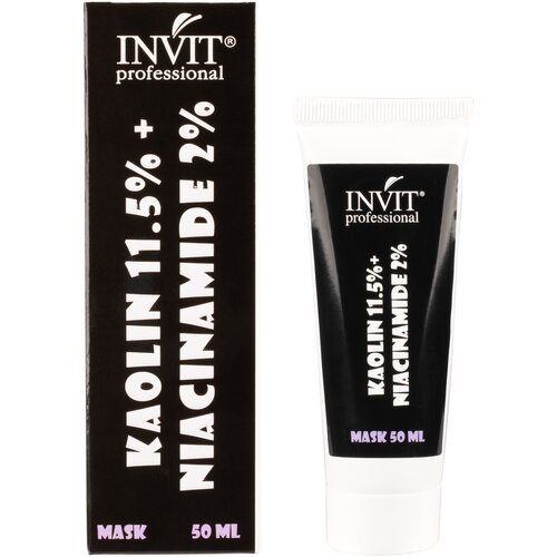 INVIT Маска для лица KAOLIN 11,5% + NIACINAMIDE 2% для проблемной и комбинированной кожи, 100 г, 50 мл маска для лица для проблемной и комбинированной кожи invit niacinamid 50 мл