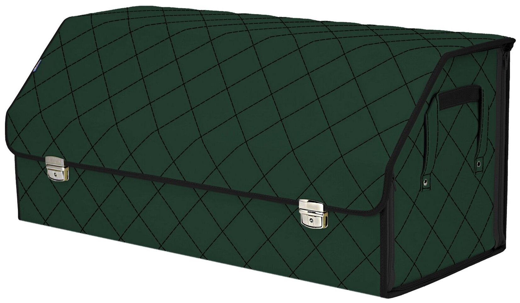 Органайзер-саквояж в багажник "Союз Премиум" (размер XXL). Цвет: зеленый с черной прострочкой Ромб.