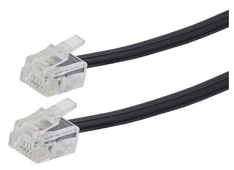 фото Кабель телефонный патч-корд Cablexpert TC6P4C-3M-BK 3.0m