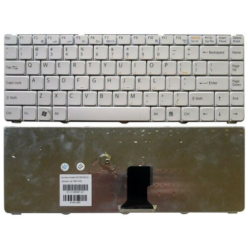 Клавиатура для ноутбука Sony Vaio VGN-NR21Z белая 3700₽