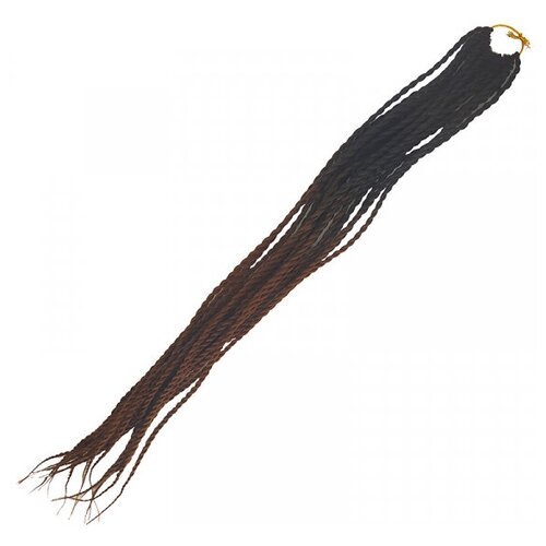 Купить Канекалон Сенегальские косы 65 см, омбре из черного в каштановый, Happy Pirate, искусственные волосы