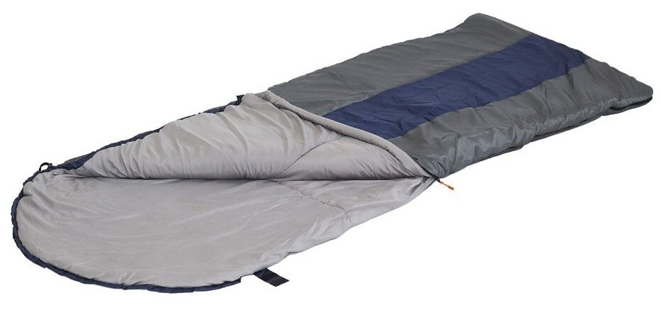 Спальный мешок с подголовником "следопыт- Traveller XL", 190+35х85 см, до 0С, 3х слойный, цв. темно-серый/5/