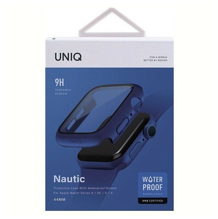 Чехол Uniq Nautic +9H Glass Water-Resistant IP68 для Apple Watch 4/5/6/SE 44