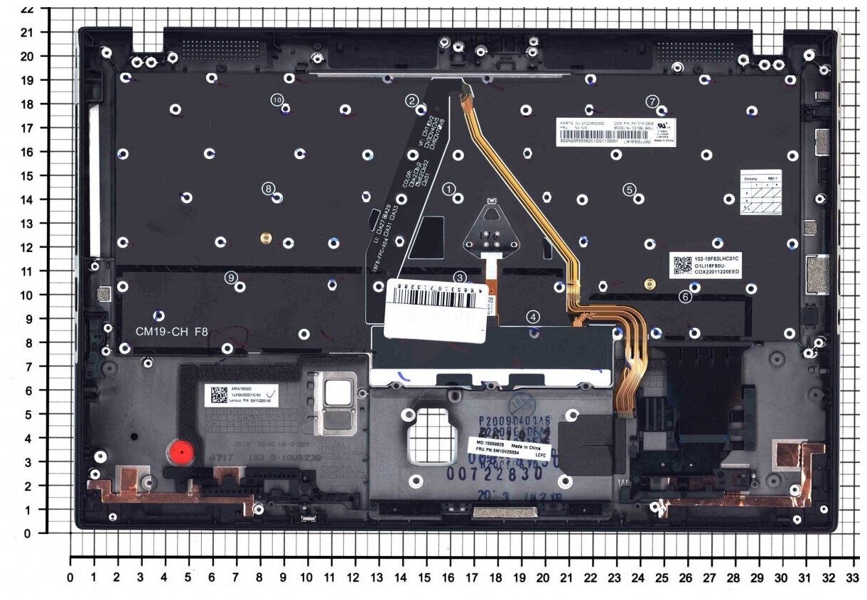 Клавиатура для ноутбука Lenovo 5M10V25554 черная с черным топкейсом ver2