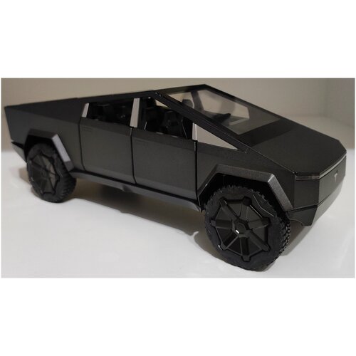 Коллекционная машинка игрушка металлическая Tesla CyberTruck для мальчиков масштабная модель 1:24 черная машинка tesla cybertruck тесла кибертрак 23 см 1 24