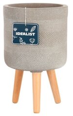 Горшок для цветов Idealist Lite WSTRIP24-T Страйп, файберстоун напольный на ножках, серо-коричневый, 24х40 см, 11 литров