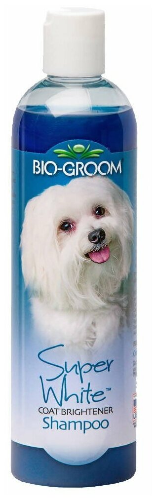 Bio-Groom Шампунь для светлой шерсти (концентрат 1:4) Bio-Groom Super White, 355мл - фотография № 1