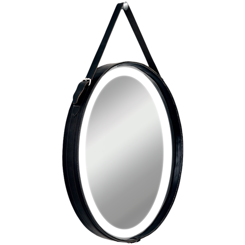 Зеркало с LED-подсветкой 51 TOPPUS, коллекция VELVET, выключатель-датчик на движение, черная кожа, 2911.008