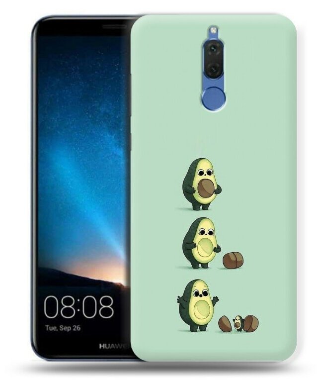 Дизайнерский силиконовый чехол для Хуавей Нова 2i/Мате 10 Лайт / Huawei Nova 2i Авокадо мама