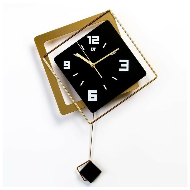 Часы настенные, серия: Маятник, "Геометрия", плавный ход, 40х53 см