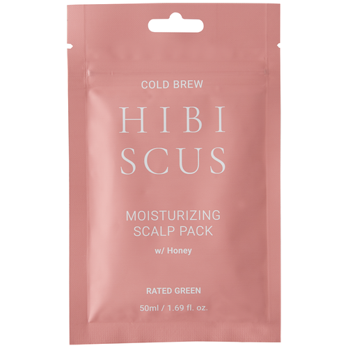 увлажняющая маска для кожи головы с соком гибискуса rated green cold brew hibiscus moisturizing scalp pack w honey 50 мл Маска увлажняющая для сухой кожи головы с Медом на основе настоя Гибискуса RATED GREEN, 50 мл.