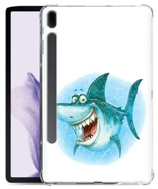 Чехол задняя-панель-накладка-бампер MyPads веселая акула для Samsung Galaxy Tab S7 FE 12.4 SM-T735N (2021) противоударный