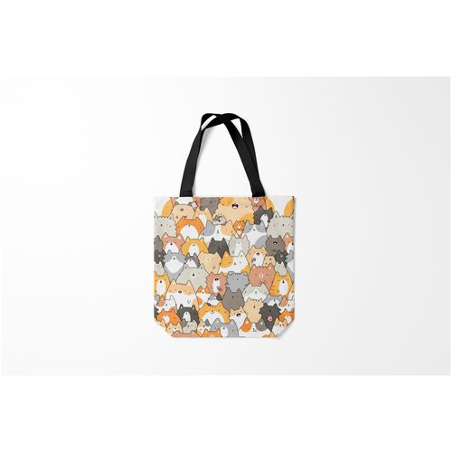 фото Сумка-шоппер / 40х40 см / звери / коты и кошки кошачья стая burnettie