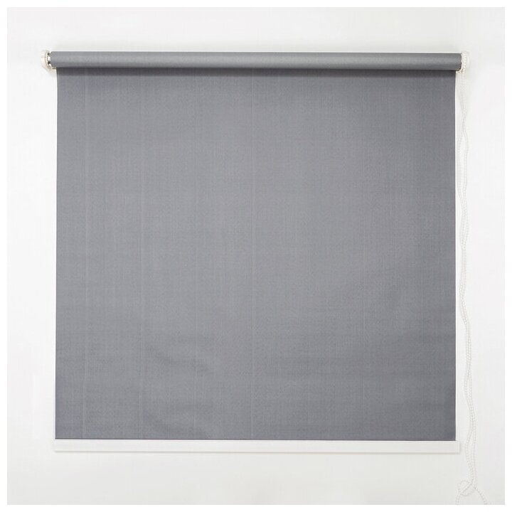 Штора рулонная 90×180 см (с учётом креплений 35 см) цвет серый