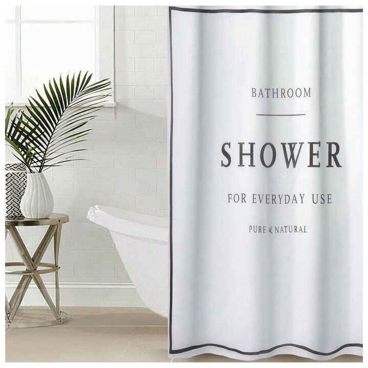 Штора для ванной "SHOWER" с люверсами 180х180 см полиэстер 7087776