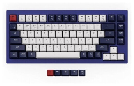 Беспроводная механическая клавиатура QMK Keychron Q1 84 клавиши алюминиевый корпус RGB подстветка Gateron G Phantom Red Switch цвет черный