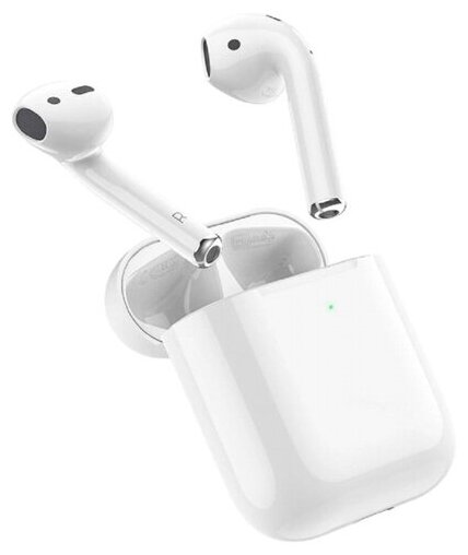 Bluetooth наушники вкладыши с микрофоном Borofone BW01 TWS White, беспроводная гарнтитура, белая