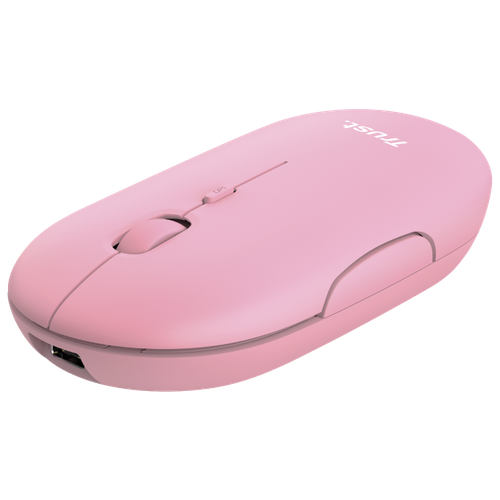 Беспроводная мышь Trust Puck, pink беспроводная мышь с бесшумными кнопками canyon mw 9 usb 2 4 ггц bluetooth 800 1000 1200 1500dpi 6