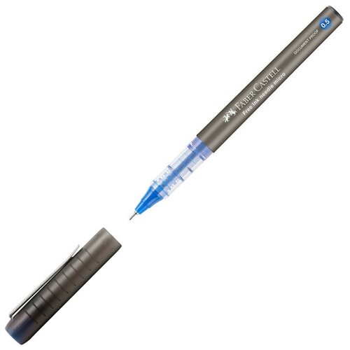 Ручка-роллер Faber-Castell Free Ink Needle синяя, 0,5мм, одноразовая ручка роллер faber castell ручка роллер faber castell free ink синяя 1 5мм