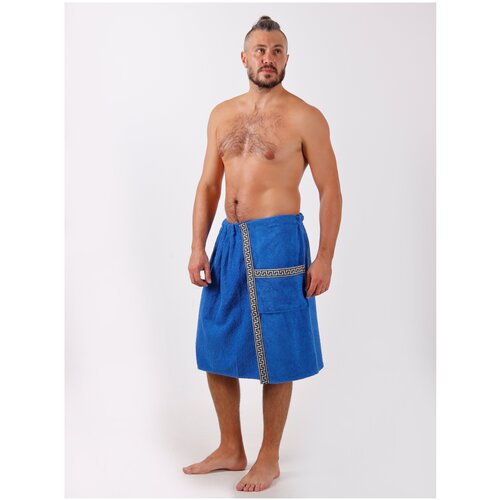 Баракат-Текс Набор для бани и сауны махровый мужской синий 150 см 65 см 0.5 кг