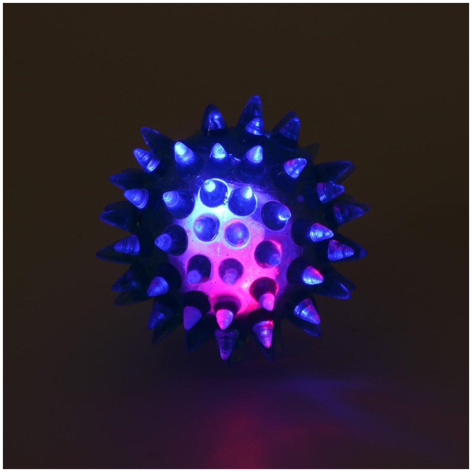 Мяч светящийся для животных малый, TPR, 4,5 см, голубой - фотография № 3